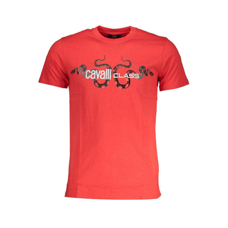 Cavalli Class Red Cotton T-Shirt - Hilstor