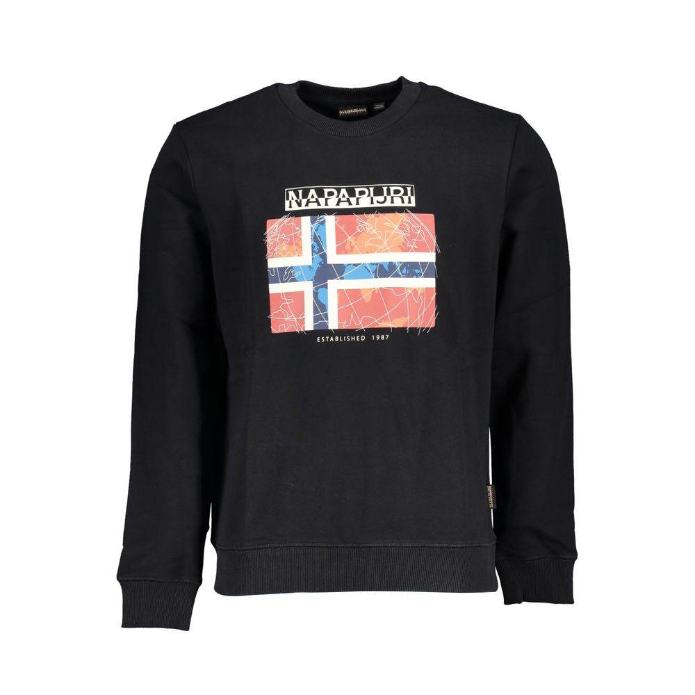 Napapijri Black Cotton Men Sweater - Hilstor