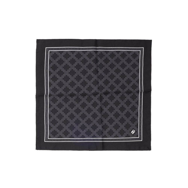 Dolce & Gabbana Black Silk Pocket Square - Hilstor