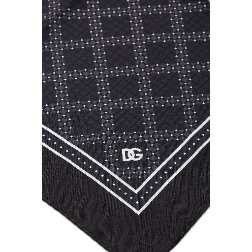 Dolce & Gabbana Black Silk Pocket Square - Hilstor