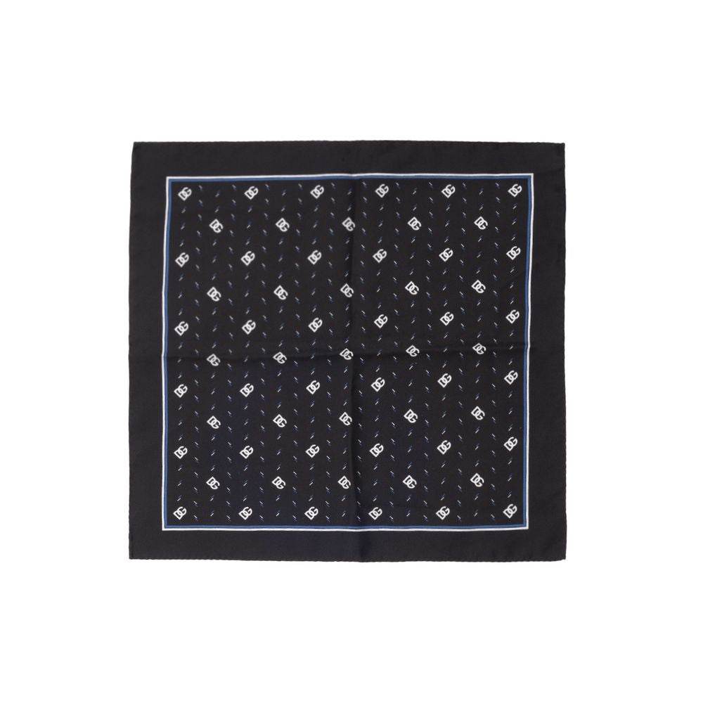 Dolce & Gabbana Black Silk Pocket Square - Hilstor