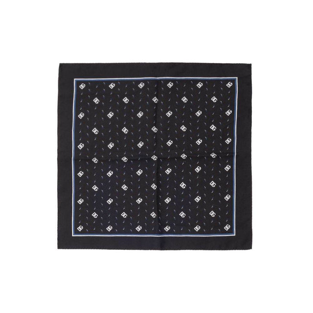 Dolce & Gabbana Black Silk Pocket Square - Hilstor
