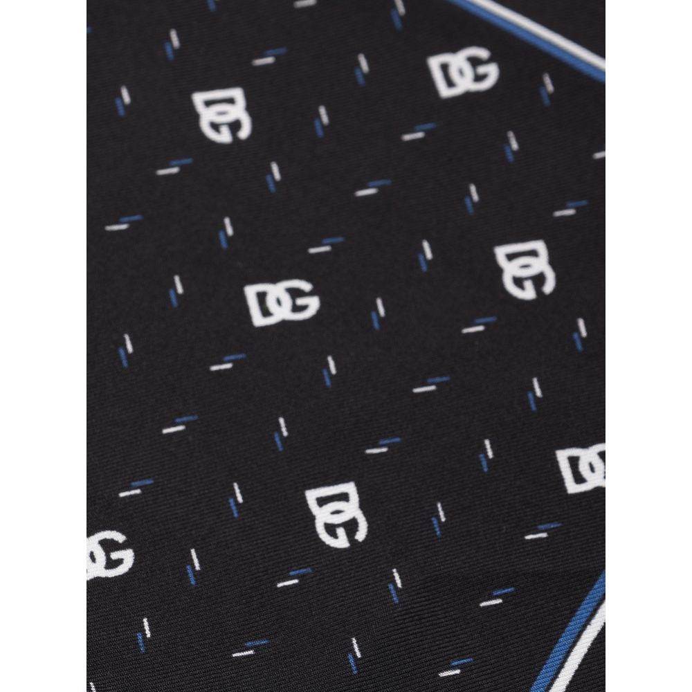 Dolce & Gabbana Black Silk Pocket Square - Hilstor