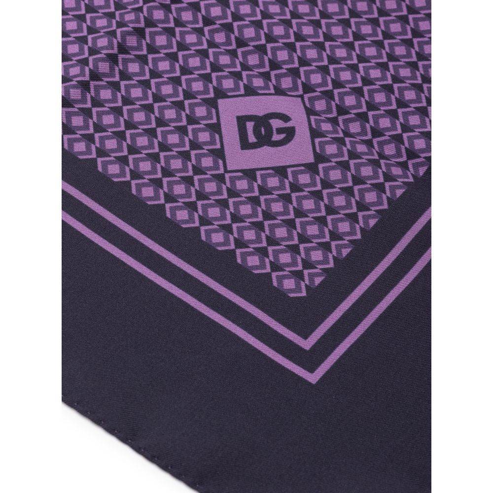 Dolce & Gabbana Purple Silk Pocket Square - Hilstor