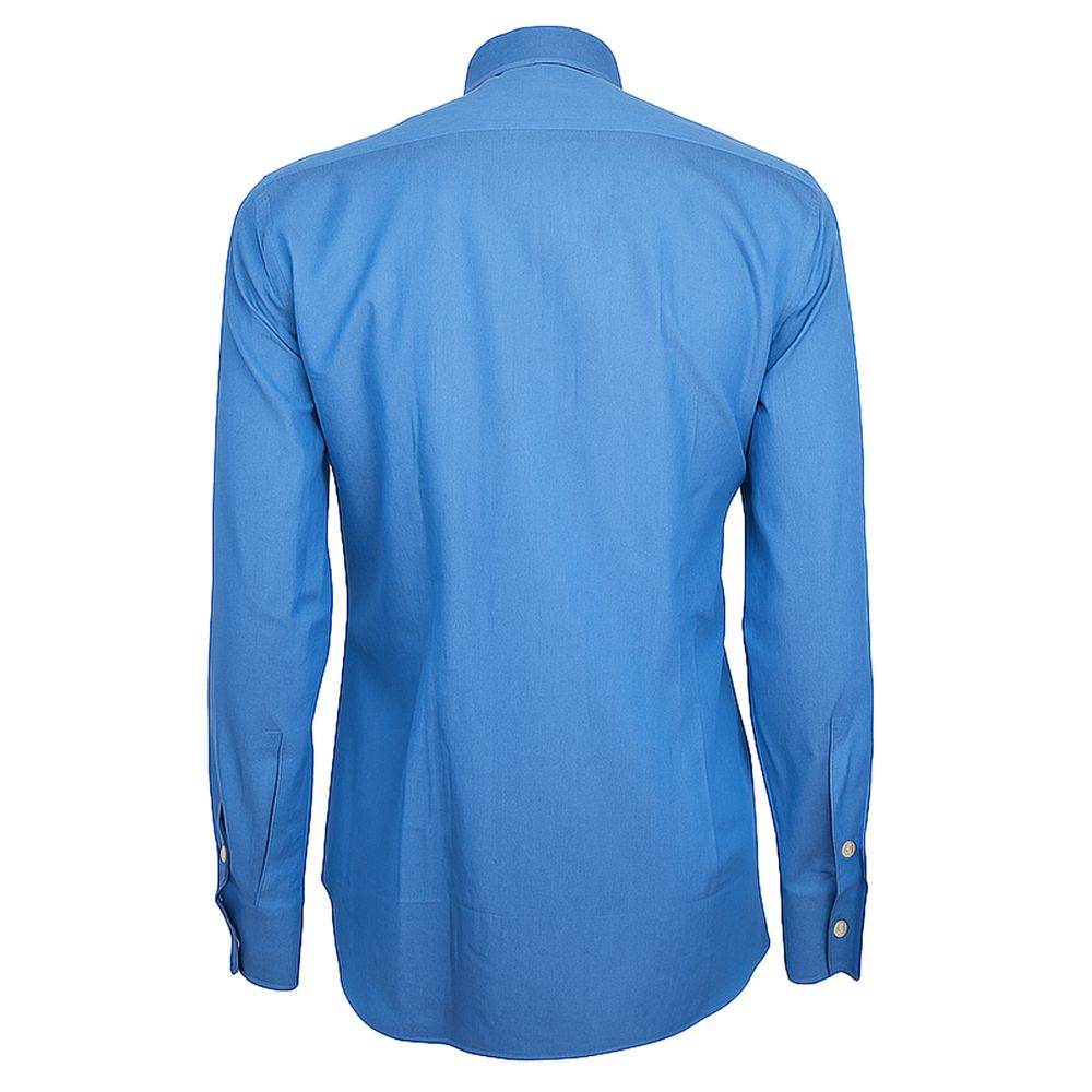 Made in Italy Blue Cotton Men's Shirt - Hilstor
