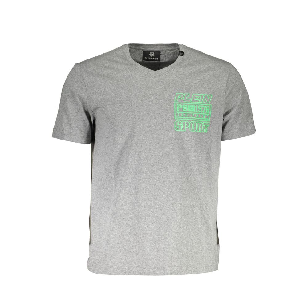 Plein Sport Grå T-shirt i bomuld til mænd