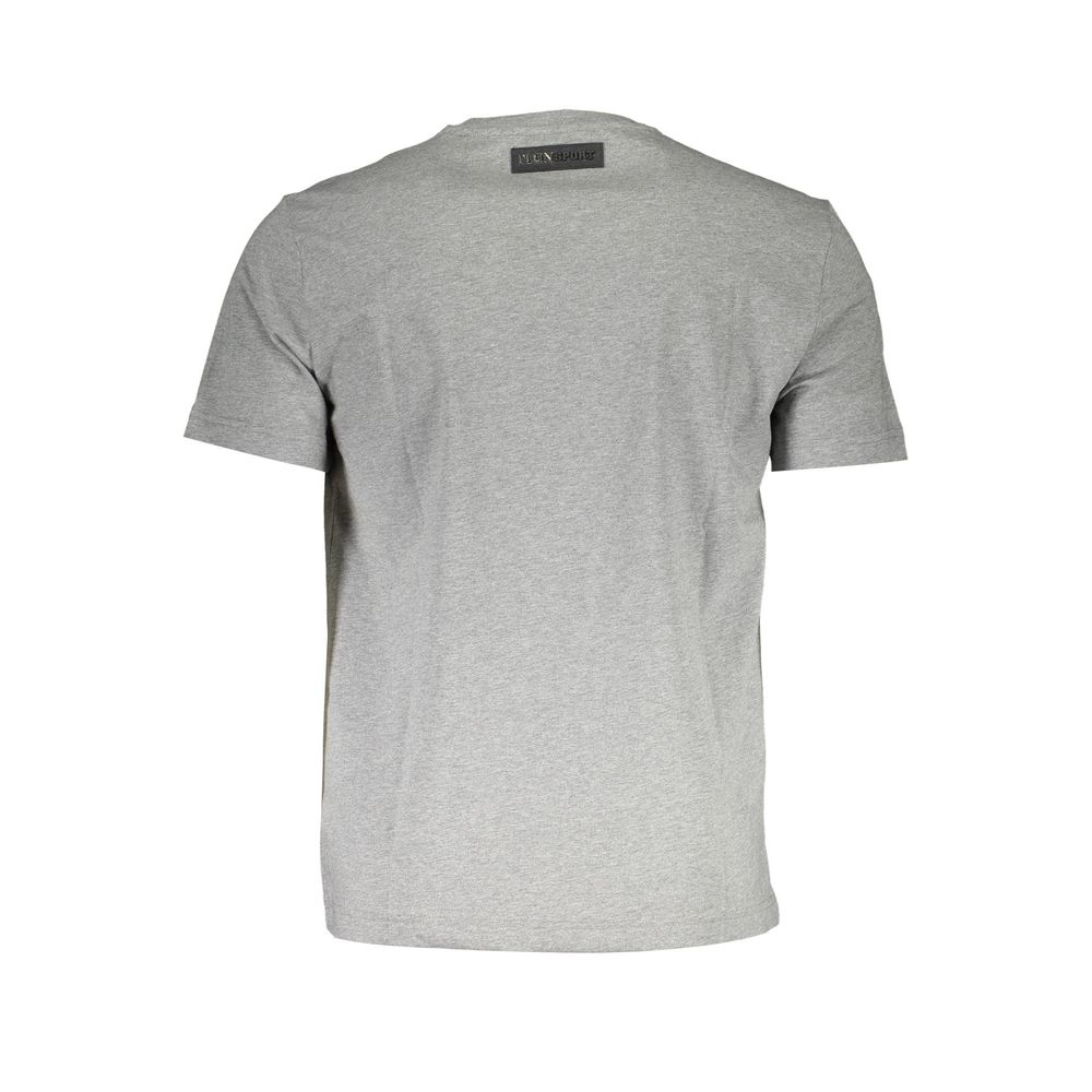 Plein Sport Grå T-shirt i bomuld til mænd