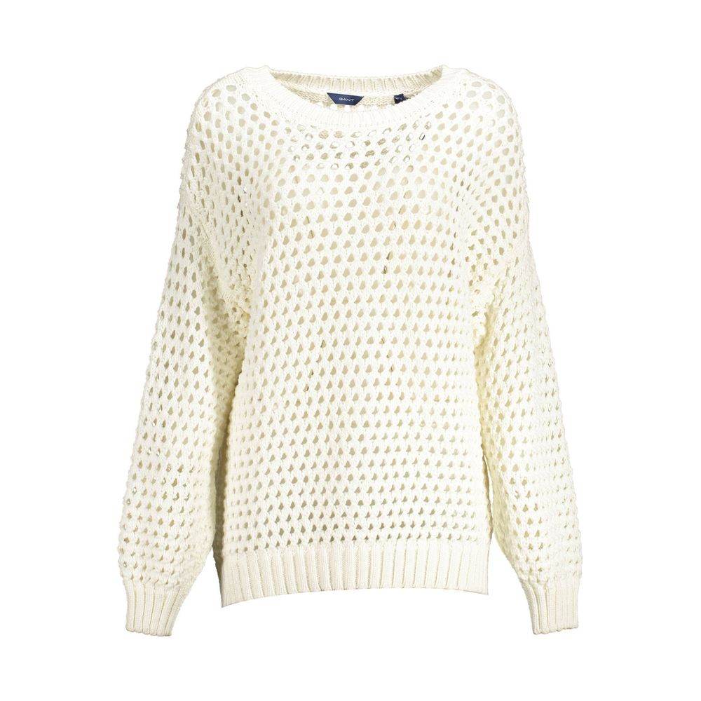 Gant White Cotton Women Sweater - Hilstor