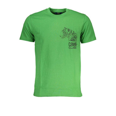 Cavalli Class Green Cotton T-Shirt - Hilstor