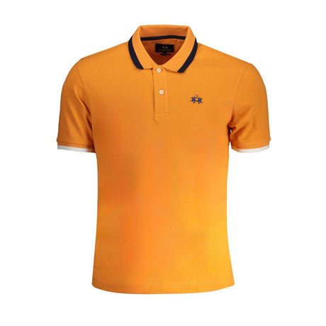 La Martina Orange Cotton Polo Shirt - Hilstor