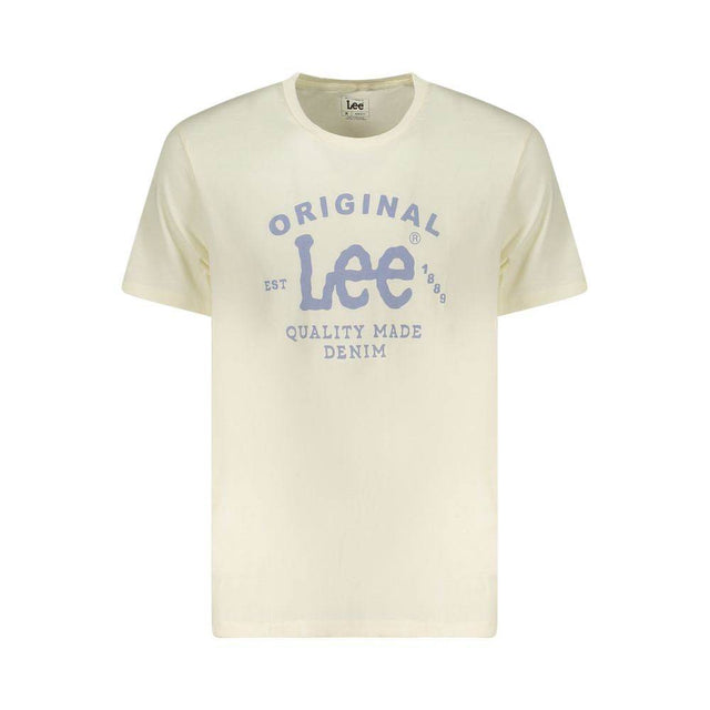 Lee Beige Cotton Men T-Shirt - Hilstor
