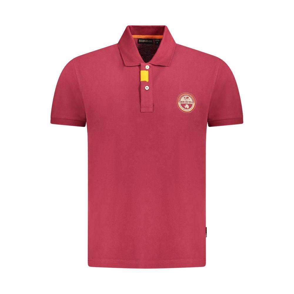 Napapijri Red Cotton Men Polo Shirt - Hilstor