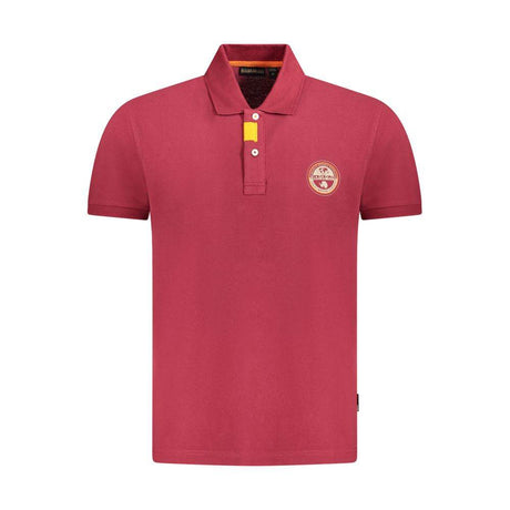 Napapijri Red Cotton Men Polo Shirt - Hilstor