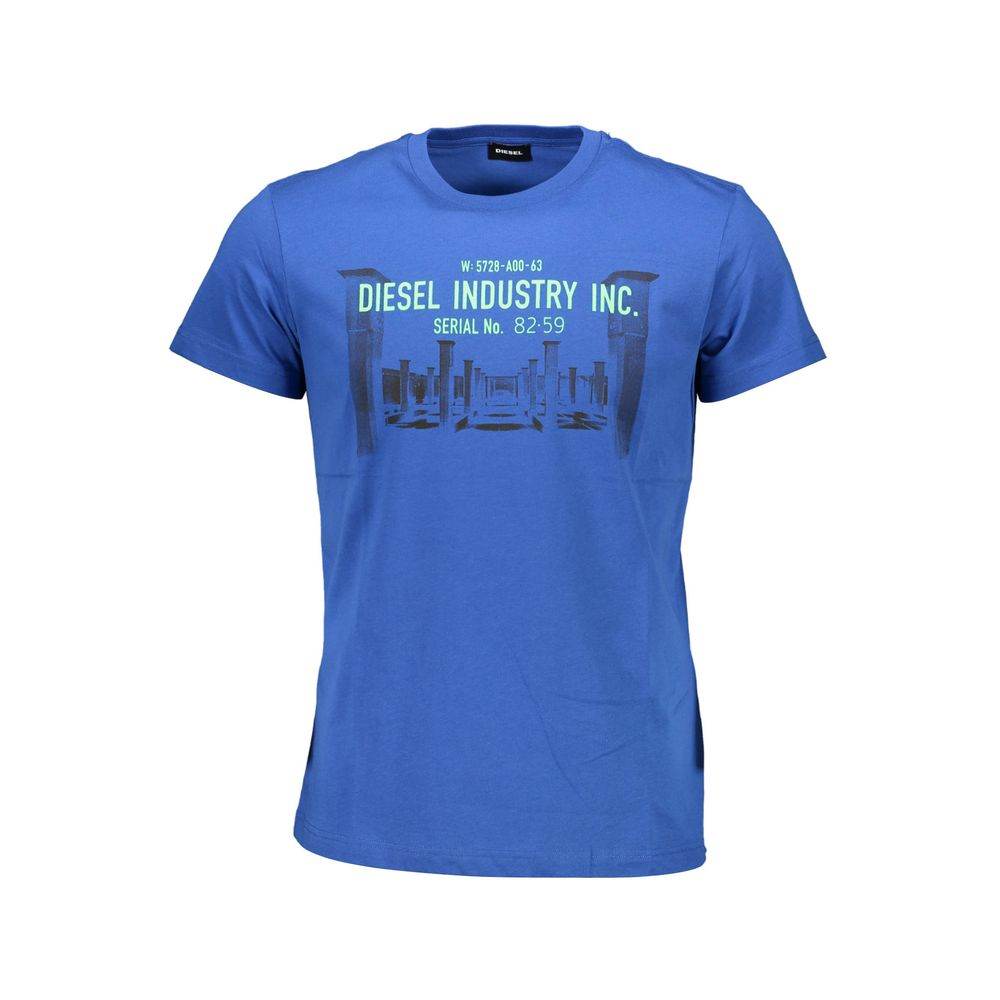 Diesel Blue Cotton Men T-Shirt - Hilstor
