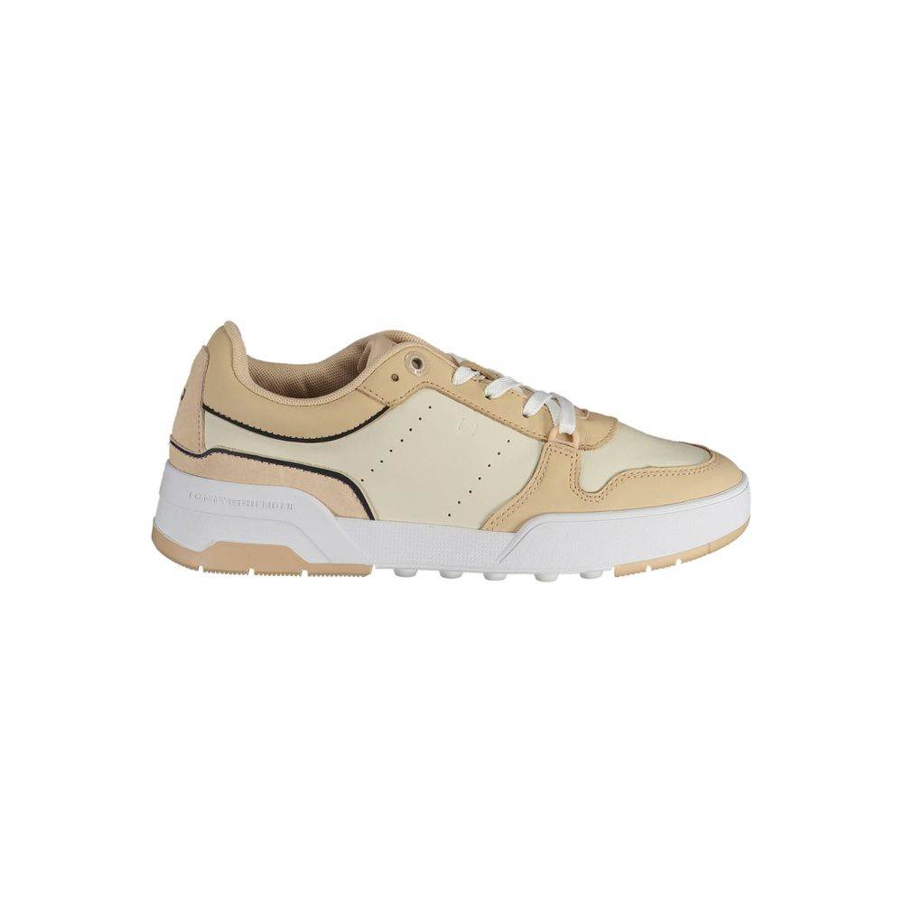 Tommy Hilfiger Beige Leather Women Sneaker - Hilstor