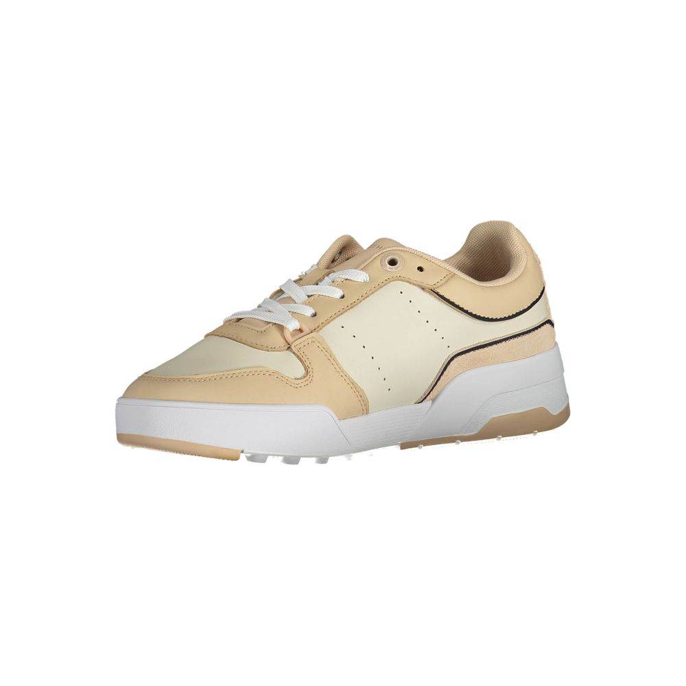 Tommy Hilfiger Beige Leather Women Sneaker - Hilstor