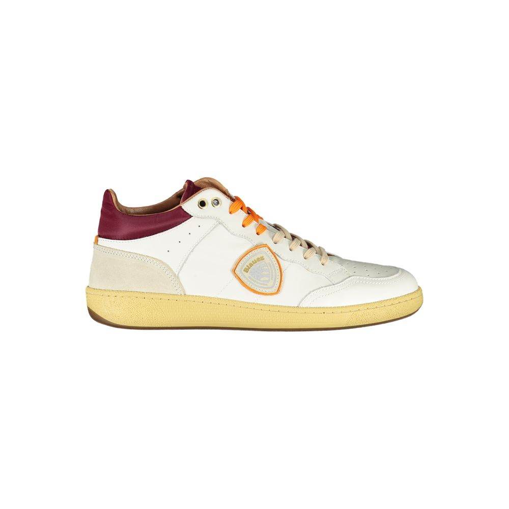 Blauer Sleek White Sneakers with Contrast Accents - Hilstor