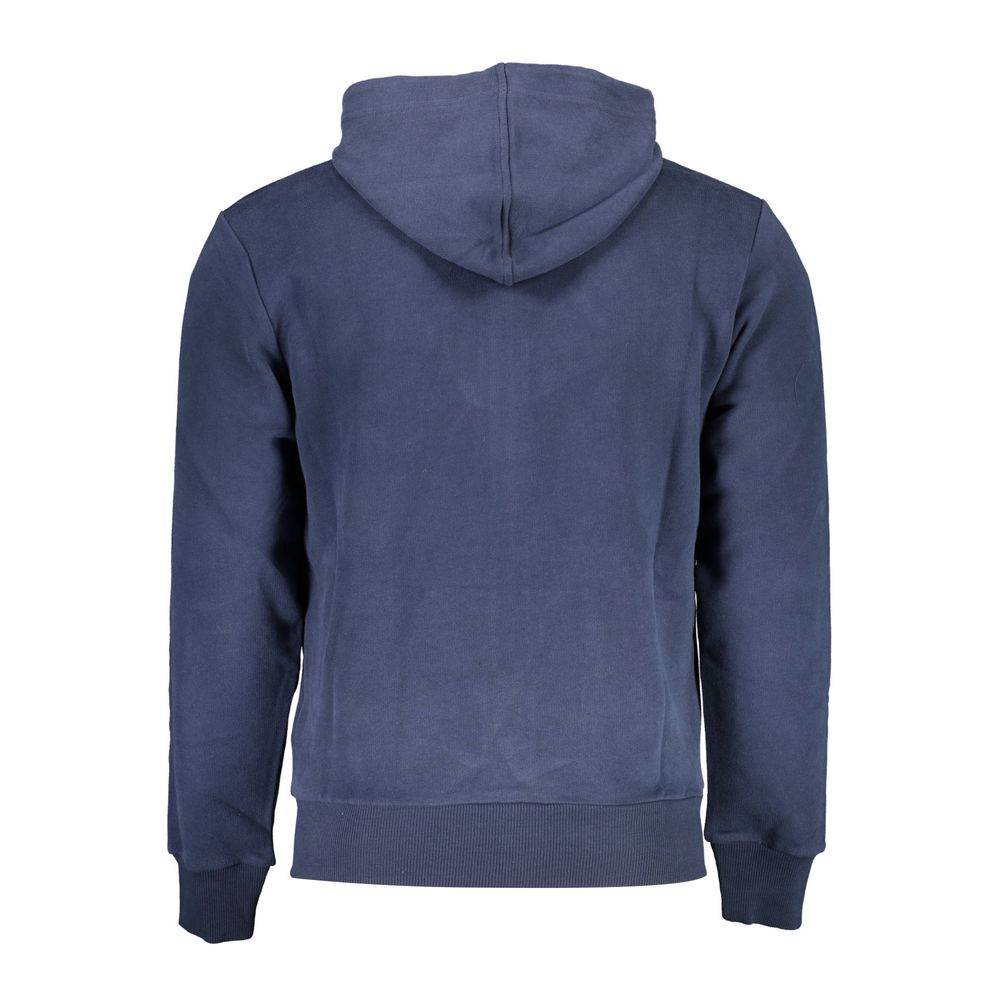 La Martina Blue Cotton Men's Hooded Sweater - Hilstor