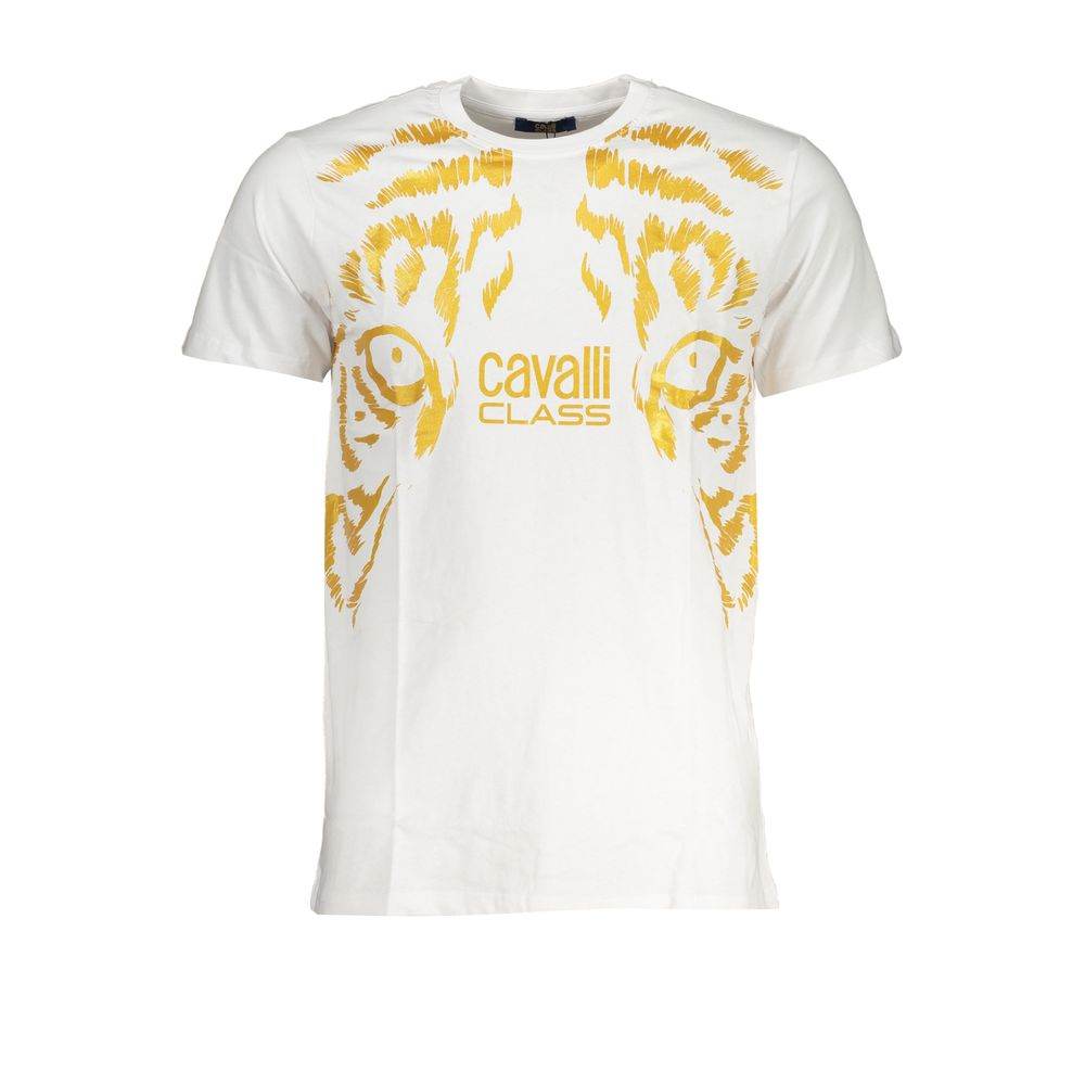 Cavalli Class White Cotton T-Shirt - Hilstor