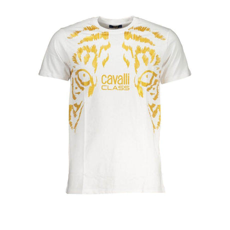 Cavalli Class White Cotton T-Shirt - Hilstor