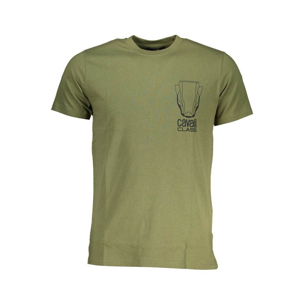 Cavalli Class Green Cotton T-Shirt - Hilstor
