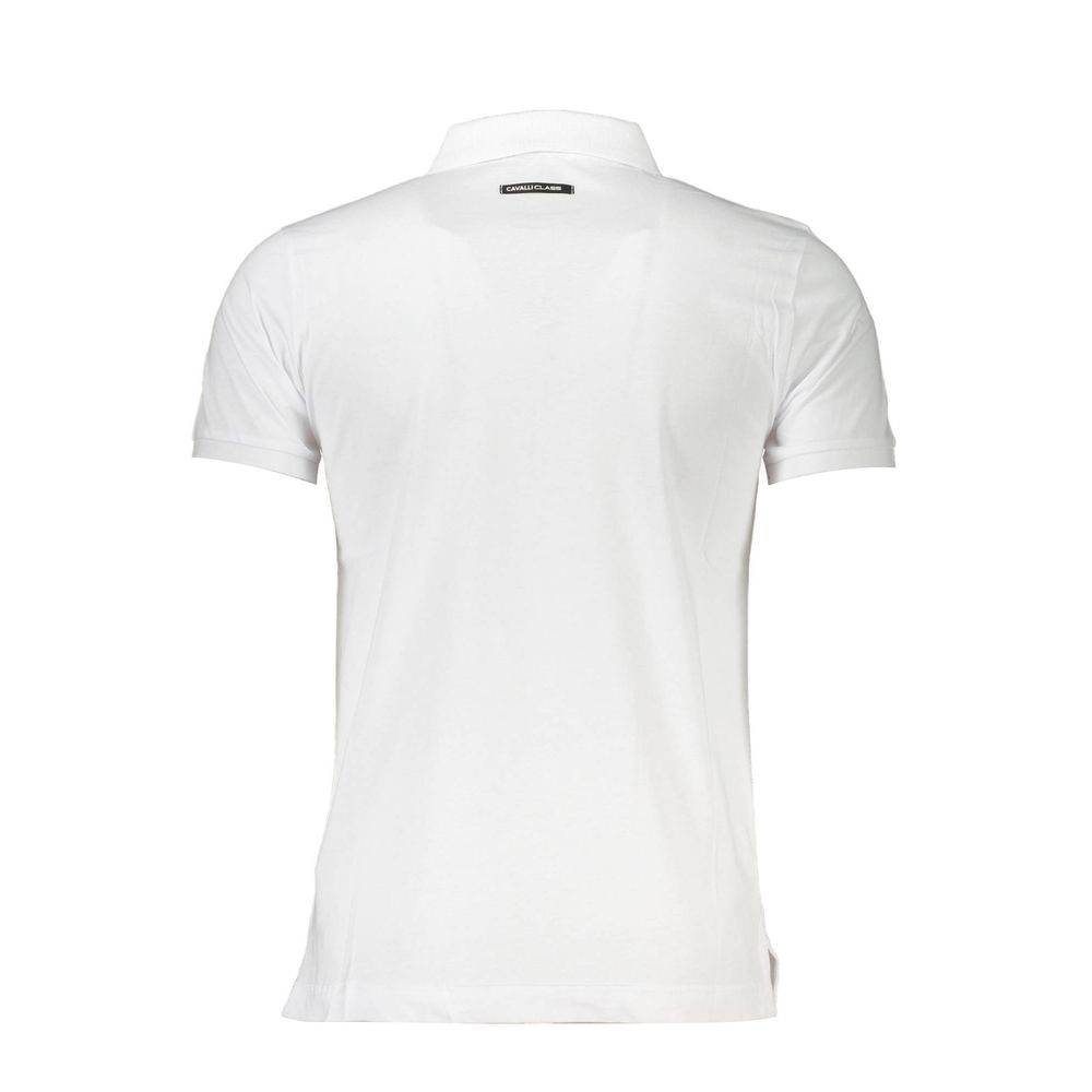 Cavalli Class White Cotton Men Polo Shirt - Hilstor