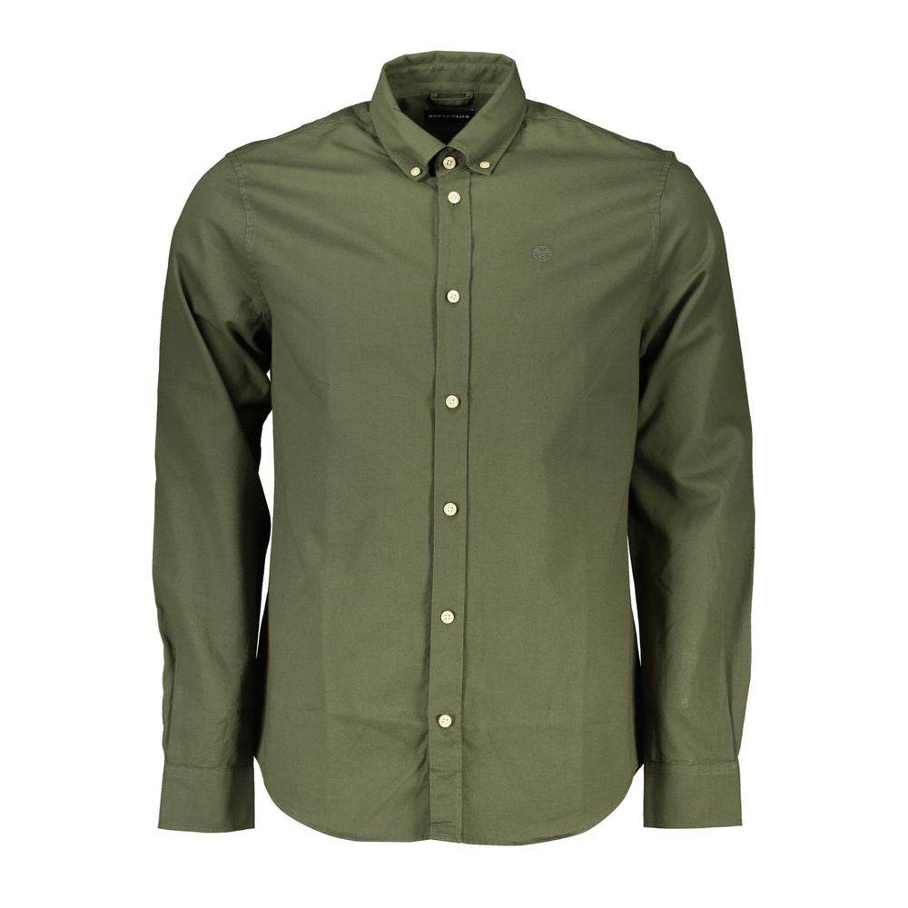 North Sails Green Cotton Men Shirt - Hilstor