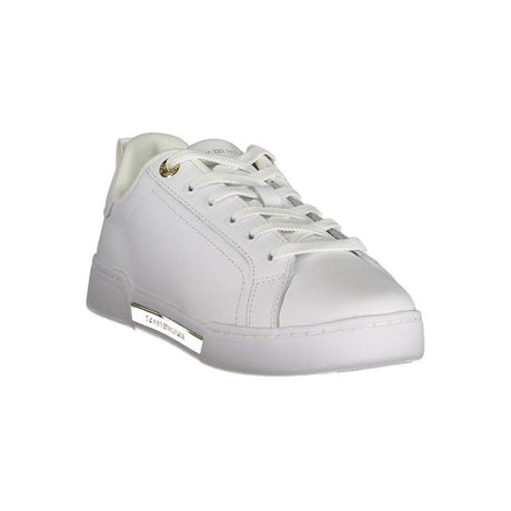 Tommy Hilfiger Chic White Lace-Up Sneakers with Contrast Detail - Hilstor