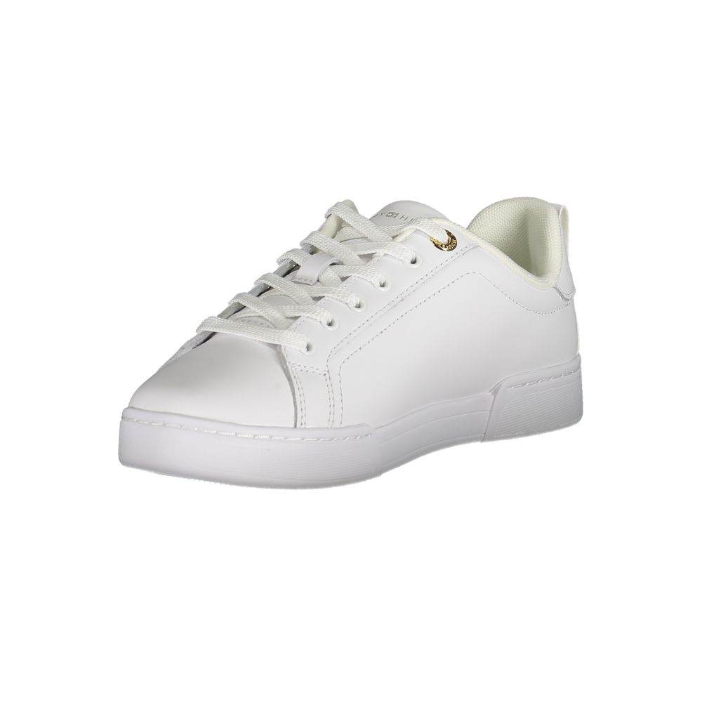 Tommy Hilfiger Chic White Lace-Up Sneakers with Contrast Detail - Hilstor