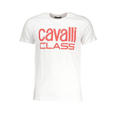 Cavalli Class White Cotton T-Shirt - Hilstor