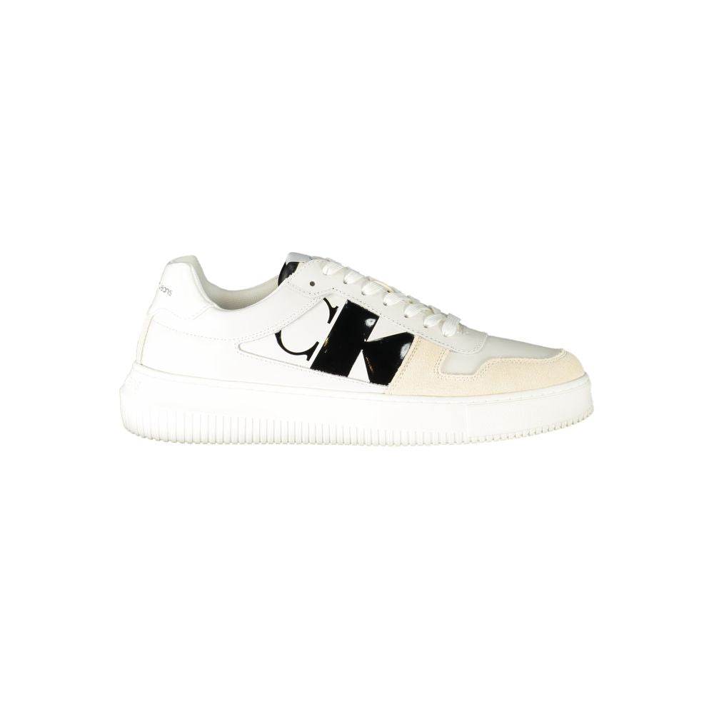 Calvin Klein White Polyester Sneaker - Hilstor