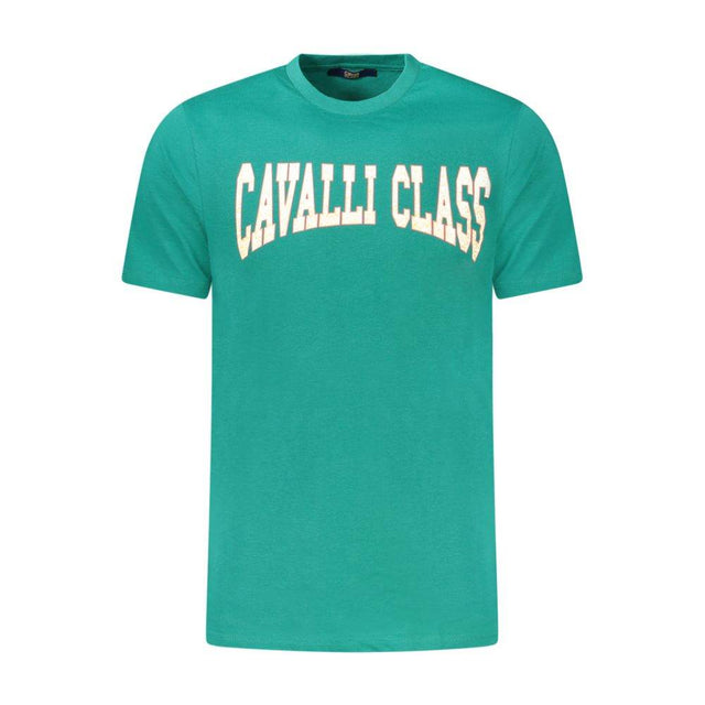 Cavalli Class Green Cotton T-Shirt - Hilstor