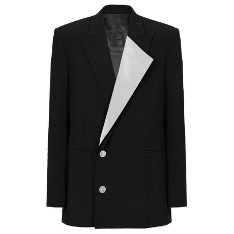 Balmain Black Viscose Women Blazer - Hilstor