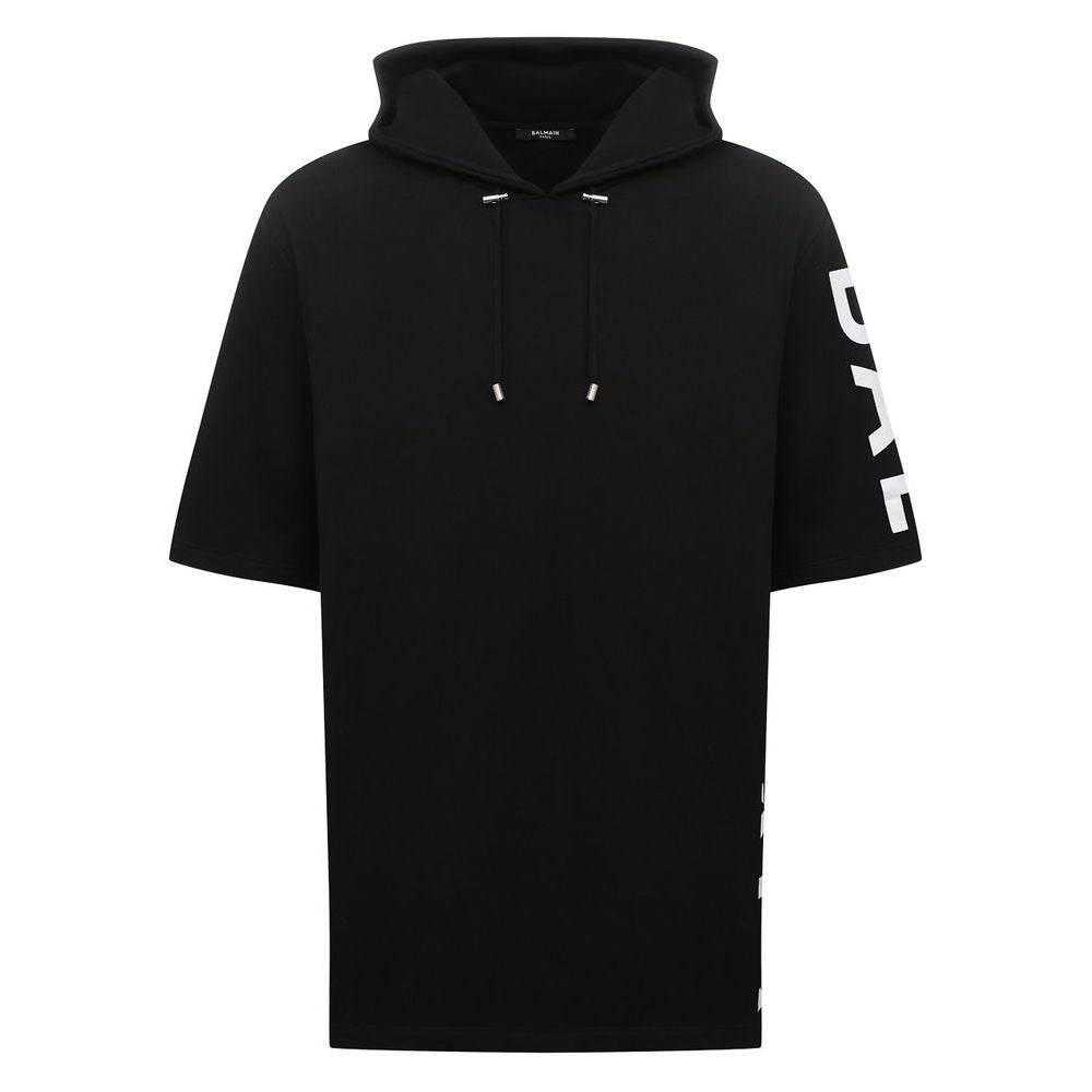 Balmain Black Cotton Men Sweatshirt - Hilstor