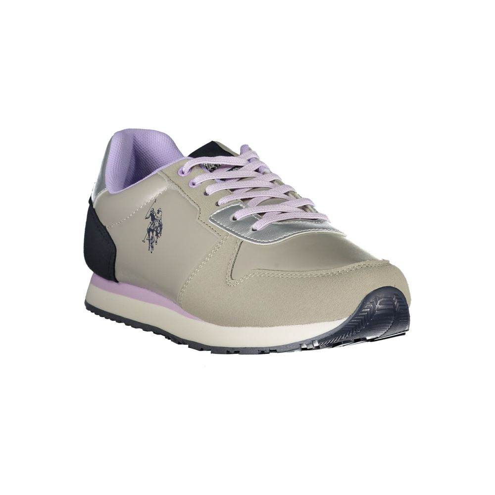 U.S. POLO ASSN. Silver Polyester Women Sneaker - Hilstor