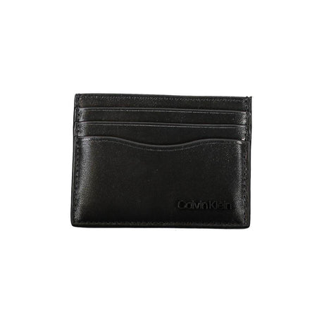 Calvin Klein Sleek Black Leather Card Holder - Hilstor