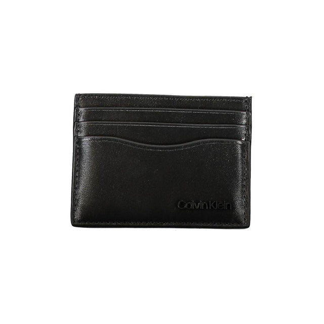 Calvin Klein Sleek Black Leather Card Holder - Hilstor
