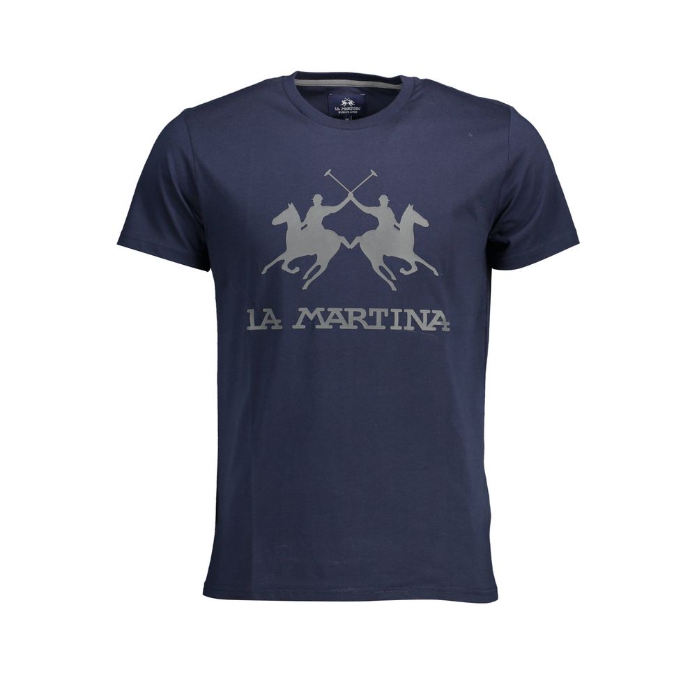 La Martina Chic bomuldst-shirt med rund hals i blå