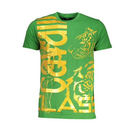 Cavalli Class Green Cotton T-Shirt - Hilstor