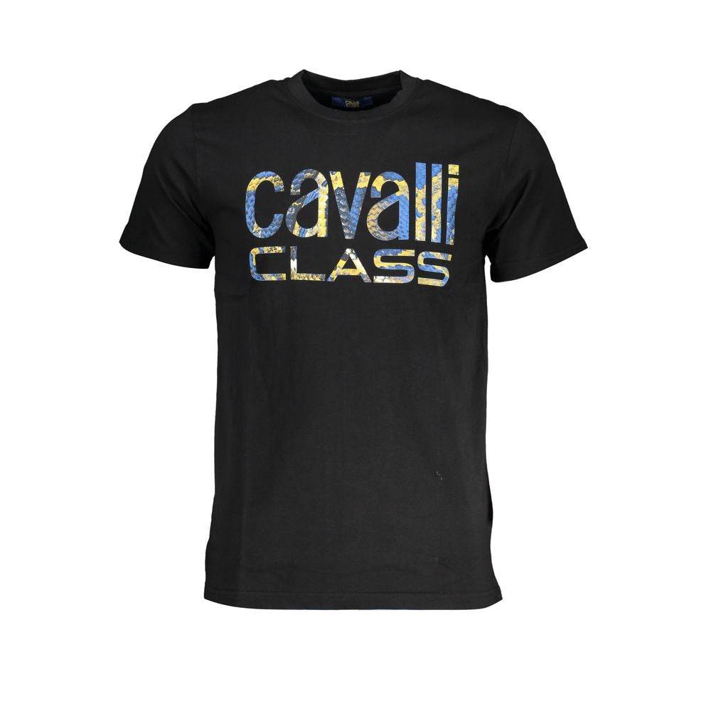 Cavalli Class Black Cotton T-Shirt - Hilstor