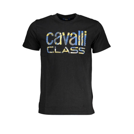 Cavalli Class Black Cotton T-Shirt - Hilstor