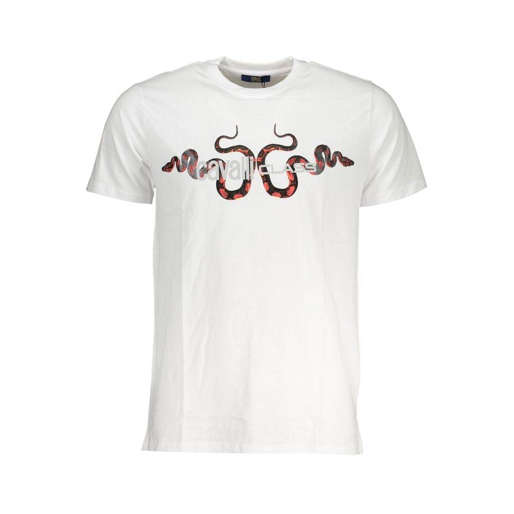 Cavalli Class White Cotton T-Shirt - Hilstor
