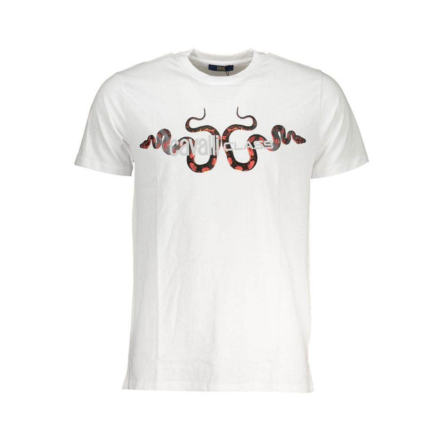 Cavalli Class White Cotton T-Shirt - Hilstor