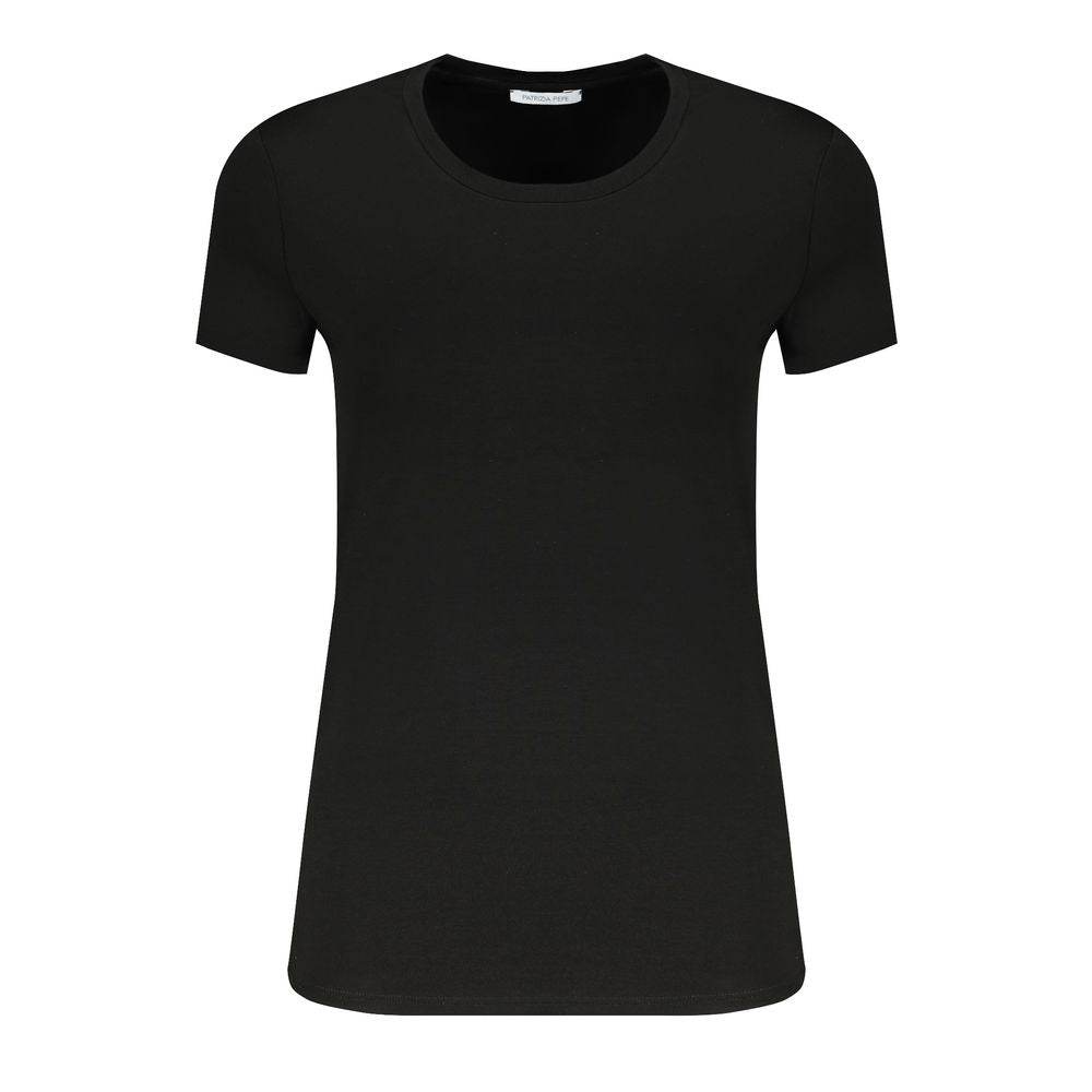 Patrizia Pepe Black Organic Cotton Women T-Shirt - Hilstor