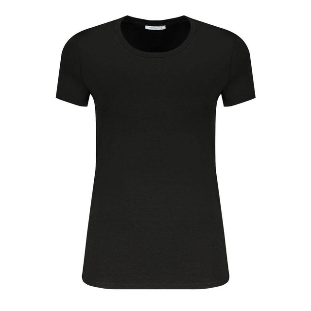 Patrizia Pepe Black Organic Cotton Women T-Shirt - Hilstor