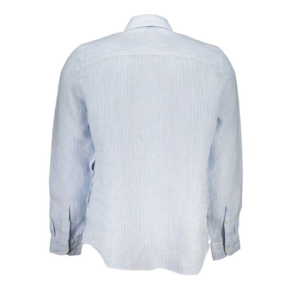 North Sails Light Blue Linen Men Shirt - Hilstor