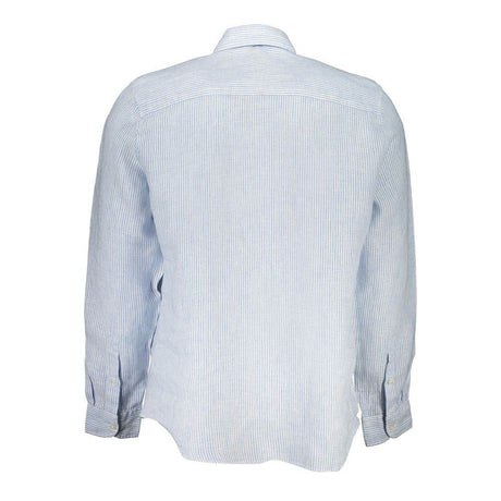 North Sails Light Blue Linen Men Shirt - Hilstor