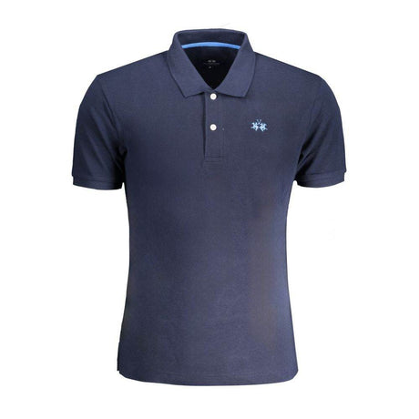 La Martina Blue Cotton Polo Shirt - Hilstor