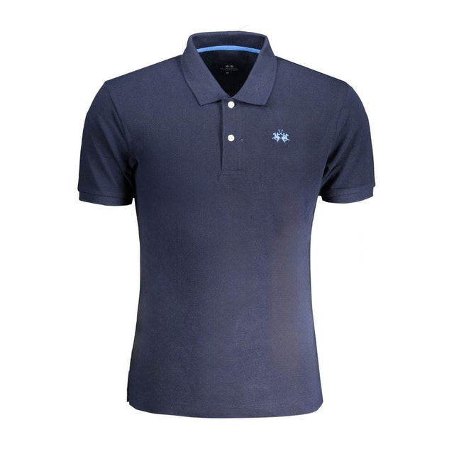 La Martina Blue Cotton Polo Shirt - Hilstor