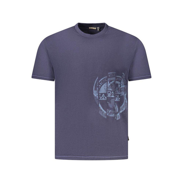 Napapijri Blue Cotton Men T-Shirt - Hilstor